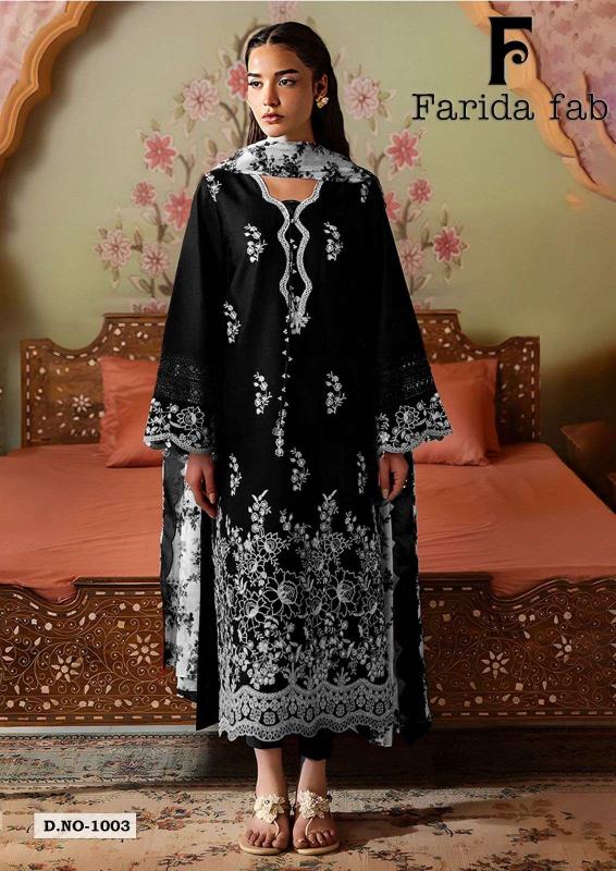 Farida fab black & white wholesale salwar suit market in kolkata 